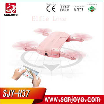 PINK JJRC H37 Elfie Drone WIFI FPV com câmera de 2 MP quadricóptero RC dobrável VS JJRC H31 Presente de Dia dos Namorados